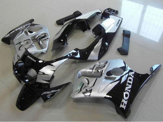 Lojas Carenagens Moto Honda CBR250RR MC19 1988-1989 - Prata Preto Brilhante