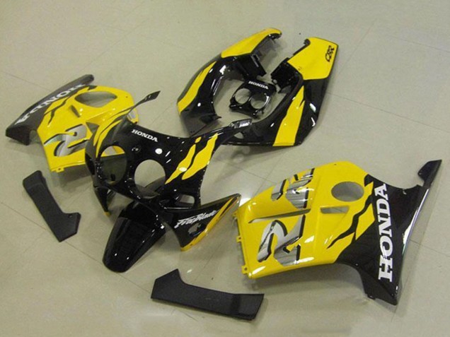 Lojas Carenagens Moto Honda CBR250RR MC19 1988-1989 - Amarelo Preto Brilhante