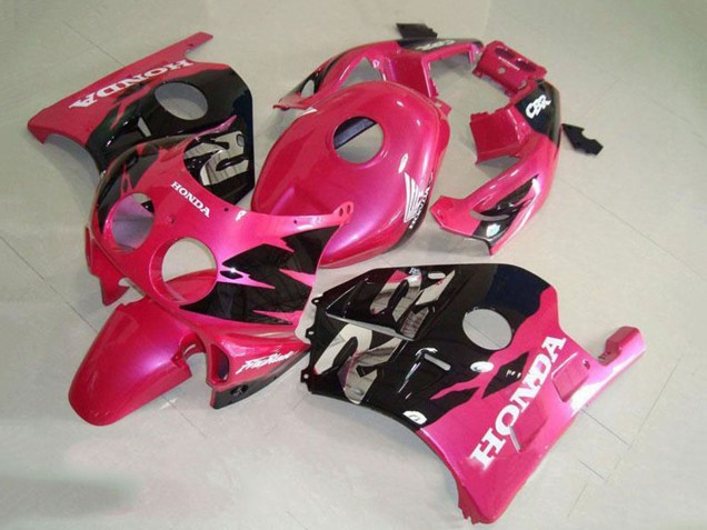 Lojas Carenagem Moto Honda CBR250RR MC22 1990-1998 - Rosa Preto Brilhante