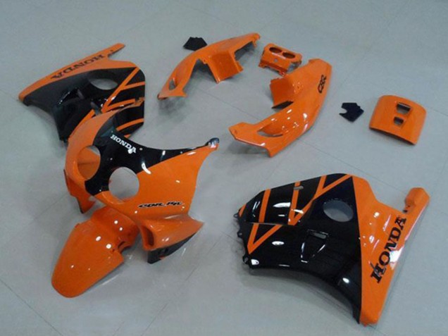 Lojas Carenagem Moto Honda CBR250RR MC22 1990-1998 - Laranja Preto Brilhante