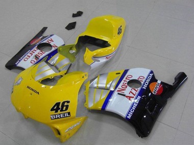 Lojas Carenagens Moto Honda CBR250RR MC22 1990-1998 - Amarelo Prata Branco Vermelho Nastro Azzurro Breil 46