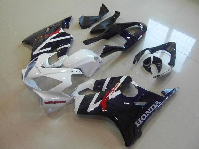 Lojas Carenagens Moto Honda CBR600 F4i 2001-2003 - Branco Preto Brilhante F Sport