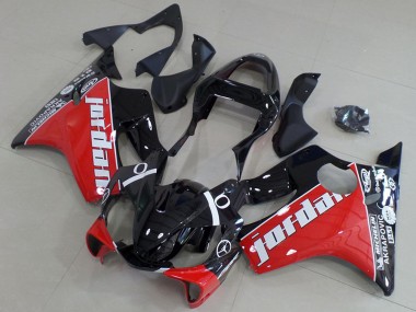 Lojas Carenagens Moto Honda CBR600 F4i 2001-2003 - Preto Brilhante Vermelho Branco Jordan