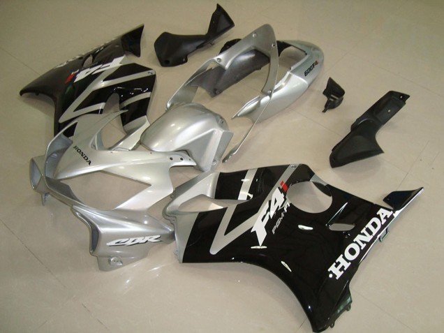 Lojas Carenagem Moto Honda CBR600 F4i 2004-2007 - Prata Preto Brilhante