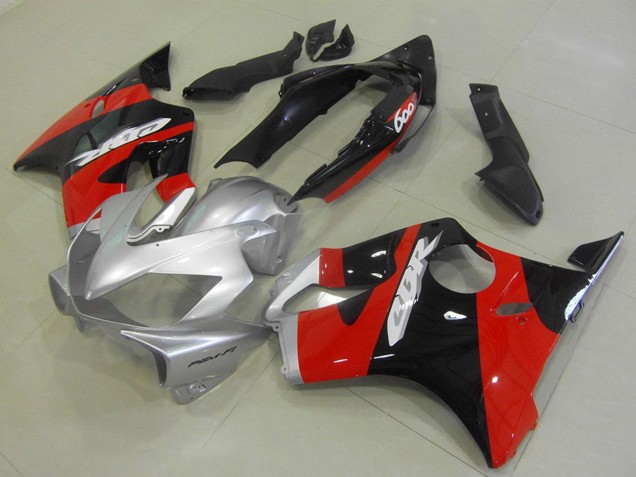 Lojas Carenagens Moto Honda CBR600 F4i 2004-2007 - Prata Vermelho Preto Brilhante