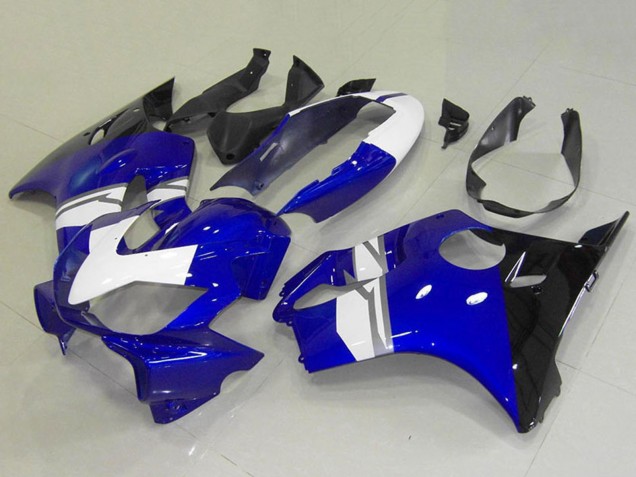 Lojas Carenagens Moto Honda CBR600 F4i 2004-2007 - Branco Azul Preto Brilhante