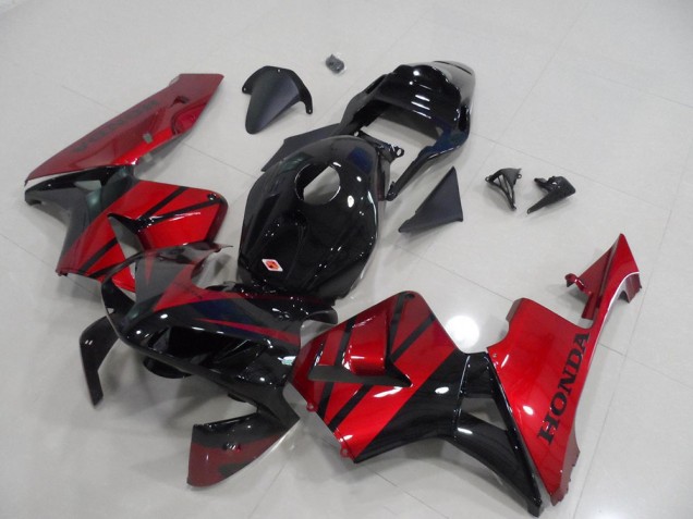 Lojas Carenagem Moto Honda CBR600RR 2003-2004 - Vermelho Preto Brilhante Listra