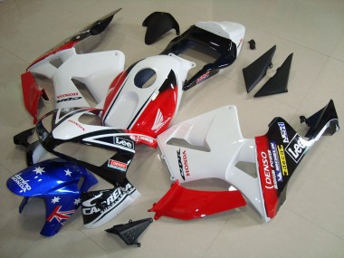 Lojas Carenagens Moto Honda CBR600RR 2003-2004 - Branco Vermelho Azul Preto Brilhante Star Lee