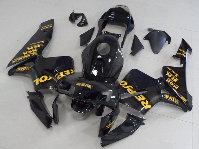 Lojas Carenagens Moto Honda CBR600RR 2003-2004 - Preto Brilhante Ouro Repsol