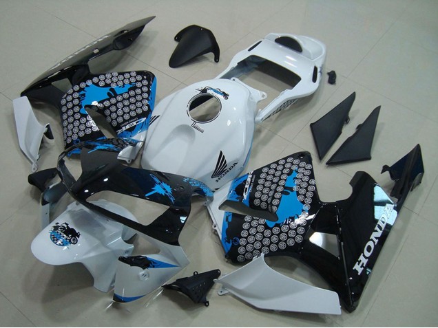 Lojas Carenagem Moto Honda CBR600RR 2003-2004 - Branco Azul Preto Brilhante