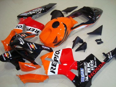 Lojas Kit Carenagens Moto Honda CBR600RR 2003-2004 - Laranja Branco Vermelho Preto Brilhante Repsol