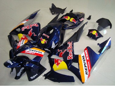 Lojas Carenagens Moto Honda CBR600RR 2005-2006 - Azul Escuro Laranja Red Bull Repsol
