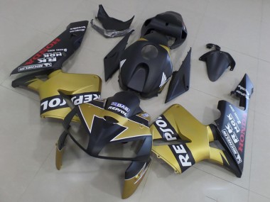 Lojas Carenagens Moto Honda CBR600RR 2005-2006 - Preto Fosco Ouro Repsol