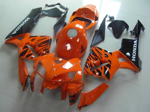 Lojas Carenagens Moto Honda CBR600RR 2005-2006 - Laranja Preto Chama