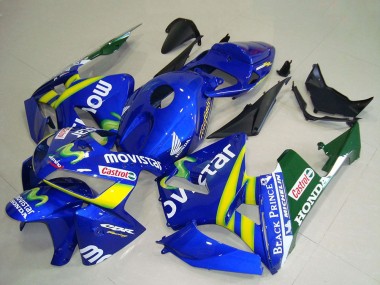 Lojas Carenagens Moto Honda CBR600RR 2005-2006 - Azul Amarelo Verde Branco MoviStar Vermelho Castrol