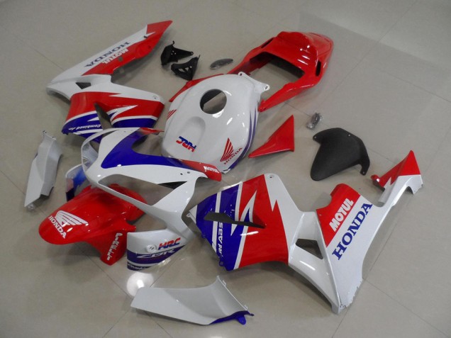 Lojas Carenagens Moto Honda CBR600RR 2005-2006 - Branco Vermelho Azul Motul HRC