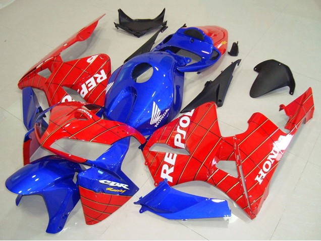 Lojas Carenagens Moto Honda CBR600RR 2005-2006 - Azul Vermelho Homem Aranha Repsol