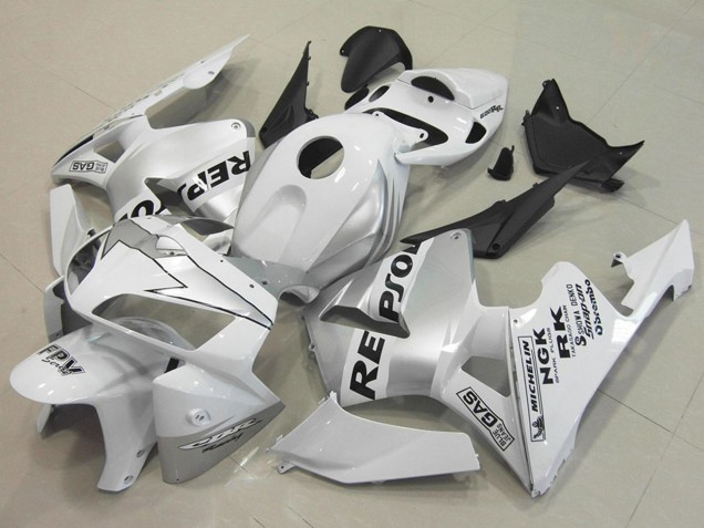 Lojas Carenagens Moto Honda CBR600RR 2005-2006 - Branco Prata Preto Repsol