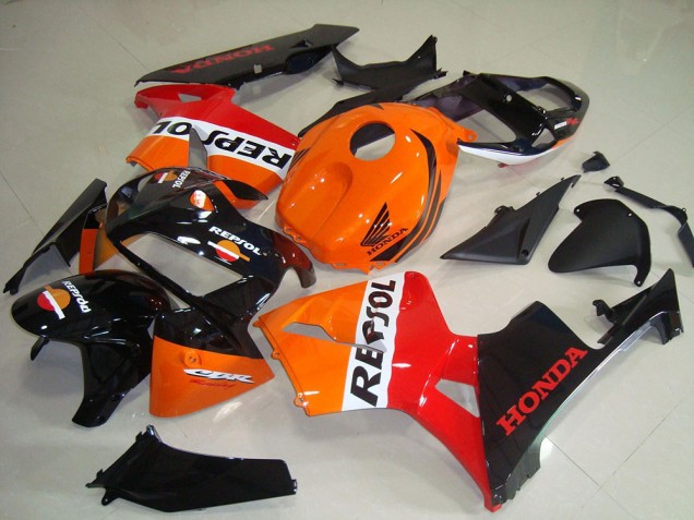 Lojas Kits Carenagem Moto Honda CBR600RR 2005-2006 - Laranja Branco Vermelho Preto Brilhante Repsol