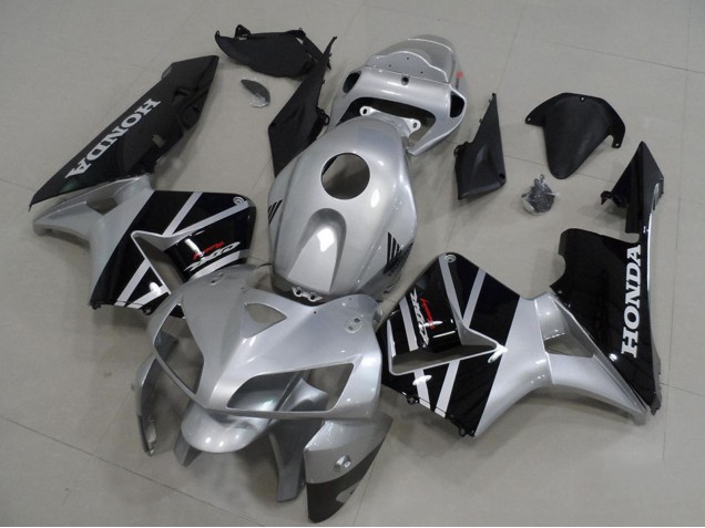Lojas Carenagens Moto Honda CBR600RR 2005-2006 - Prata Preto Brilhante