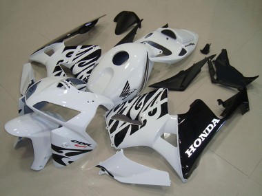 Lojas Carenagens Moto Honda CBR600RR 2005-2006 - Branco Preto Chama