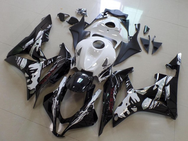 Lojas Carenagens Moto Honda CBR600RR 2007-2008 - Branco Preto Brilhante Leyla