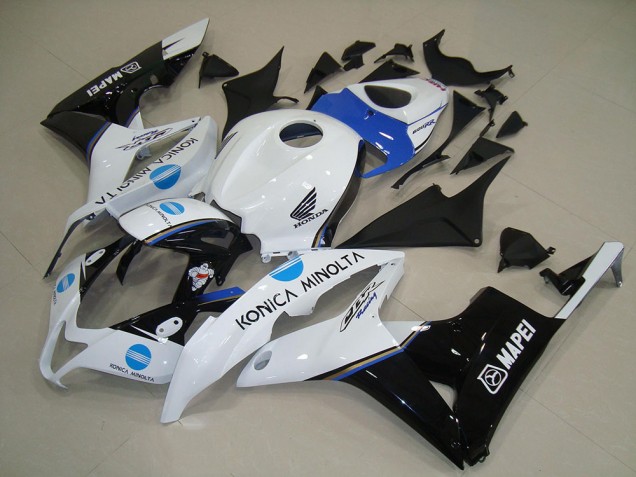 Lojas Carenagens Moto Honda CBR600RR 2007-2008 - Branco Azul Preto Brilhante Konica Minolta