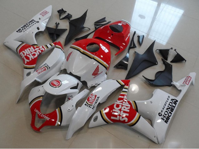 Lojas Carenagens Moto Honda CBR600RR 2007-2008 - Branco Vermelho Lucky Strike