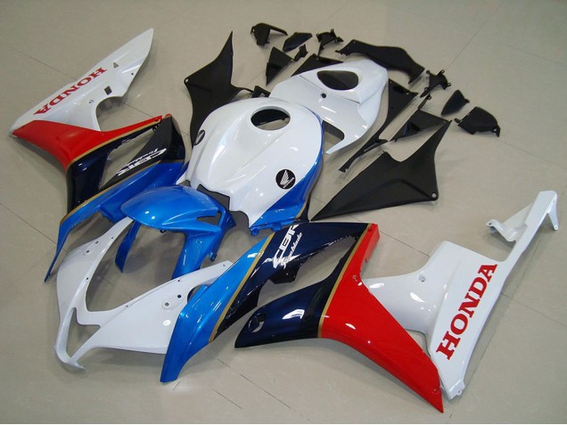 Lojas Carenagem Moto Honda CBR600RR 2007-2008 - Branco Azul Vermelho Preto Brilhante