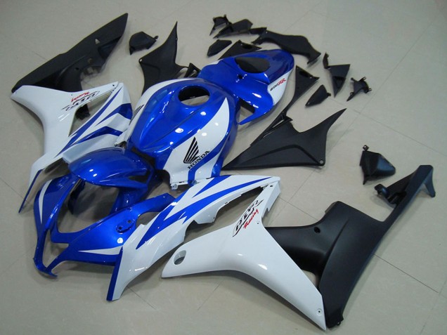 Lojas Carenagens Moto Honda CBR600RR 2007-2008 - Branco Azul Preto Fosco