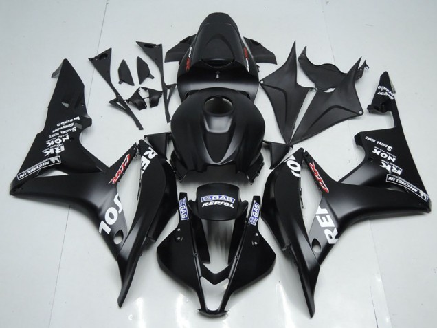 Lojas Kits Carenagem Moto Honda CBR600RR 2007-2008 - Preto Fosco Branco Repsol