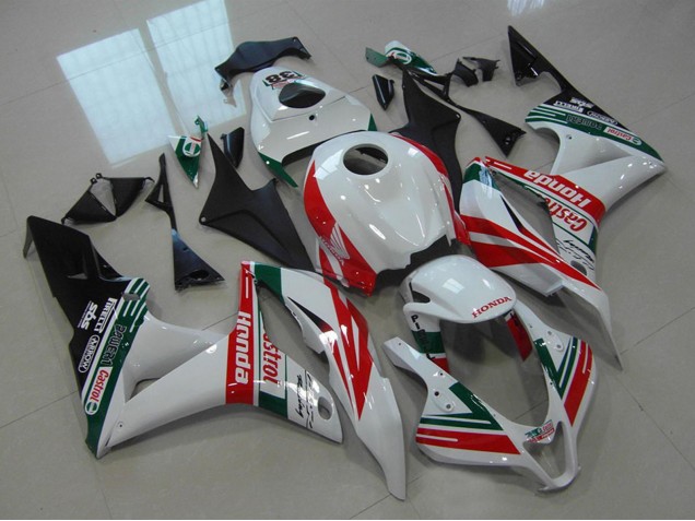 Lojas Carenagens Moto Honda CBR600RR 2007-2008 - Branco Vermelho Verde Preto Brilhante Castrol 38