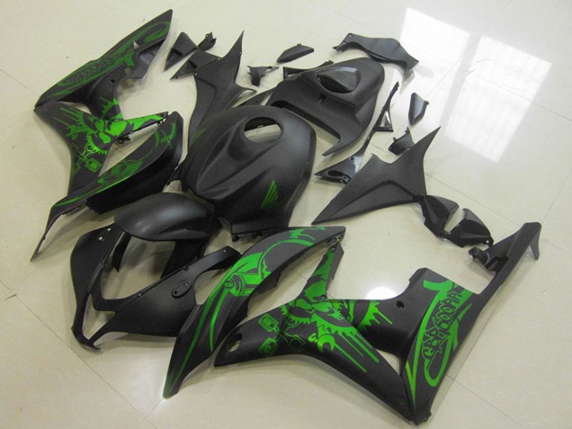 Lojas Carenagens Moto Honda CBR600RR 2007-2008 - Verde Preto Fosco Crânio