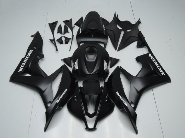 Lojas Carenagens Moto Honda CBR600RR 2007-2008 - Preto Fosco Branco Decalques