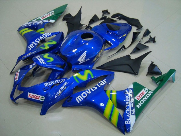 Lojas Carenagem Moto Honda CBR600RR 2007-2008 - Azul Verde MoviStar Castrol