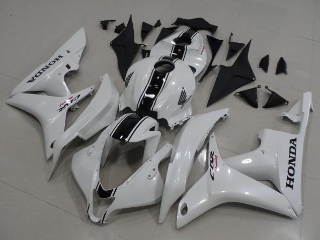 Lojas Kits Carenagem Moto Honda CBR600RR 2007-2008 - Branco Preto Brilhante