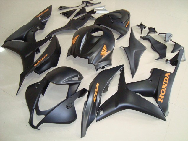 Lojas Carenagens Moto Honda CBR600RR 2007-2008 - Preto Fosco Ouro Decalques