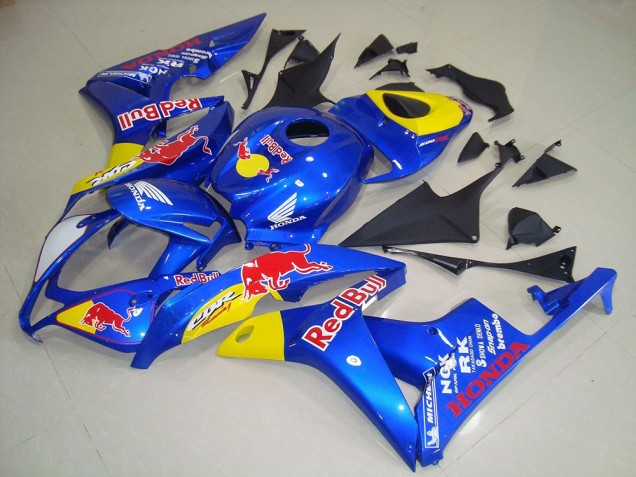 Lojas Carenagem Moto Honda CBR600RR 2007-2008 - Azul Amarelo Red Bull