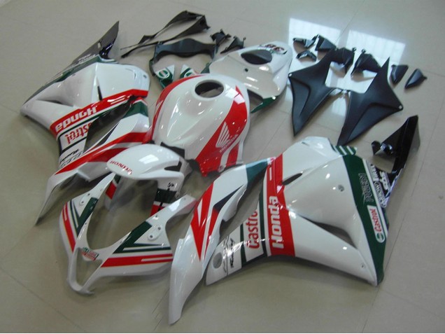 Lojas Carenagens Moto Honda CBR600RR 2009-2012 - Branco Vermelho Verde Castrol