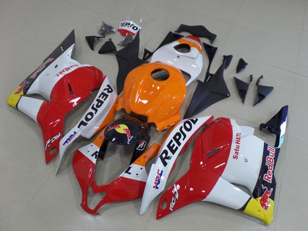 Lojas Carenagens Moto Honda CBR600RR 2009-2012 - Laranja Branco Vermelho Amarelo Azul Repsol HRC Red Bull
