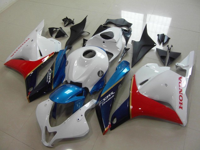 Lojas Carenagem Moto Honda CBR600RR 2009-2012 - Branco Azul Vermelho Preto Brilhante