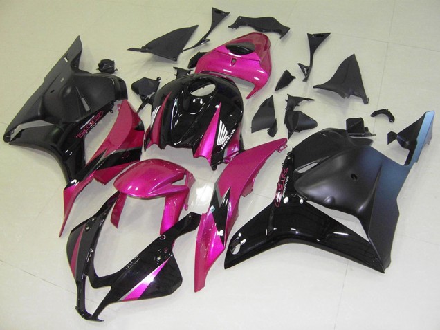 Lojas Carenagens Moto Honda CBR600RR 2009-2012 - Rosa Preto Brilhante Preto Fosco