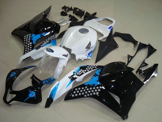 Lojas Kits Carenagens Moto Honda CBR600RR 2009-2012 - Branco Azul Preto Brilhante