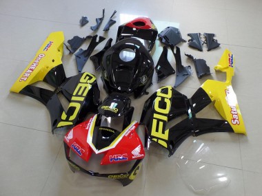 Lojas Carenagens Moto Honda CBR600RR 2013-2023 - Amarelo Vermelho Preto Brilhante Geico