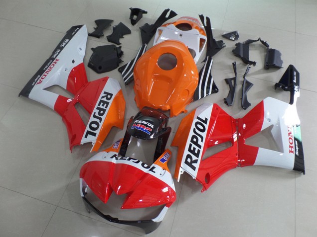 Lojas Kits Carenagem Moto Honda CBR600RR 2013-2023 - Laranja Branco Vermelho Preto Brilhante Repsol
