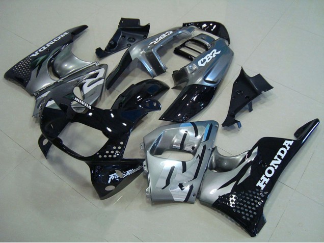 Lojas Carenagens Moto Honda CBR900RR 893 1996-1997 - Prata Preto Brilhante
