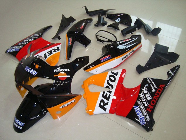 Lojas Carenagens Moto Honda CBR900RR 919 1998-1999 - Laranja Branco Vermelho Preto Brilhante Repsol