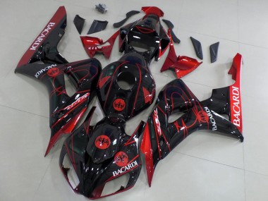 Lojas Carenagens Moto Honda CBR1000RR 2006-2007 - Vermelho Preto Brilhante Bacardi