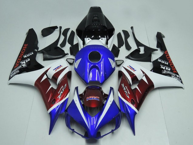 Lojas Carenagens Moto Honda CBR1000RR 2006-2007 - Branco Borgonha Azul Preto Brilhante