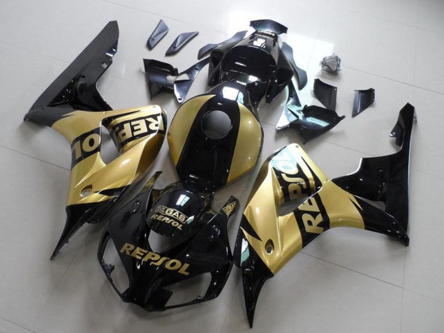 Lojas Carenagens Moto Honda CBR1000RR 2006-2007 - Preto Brilhante Ouro Repsol